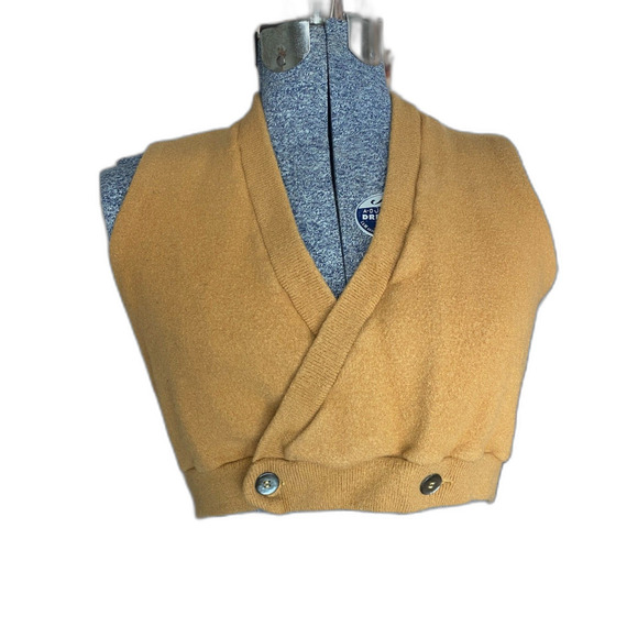 Puritan Vintage 1970s Felted 100% Australian Zephyr Wool Women's Cropped Vest L - Picture 1 of 4